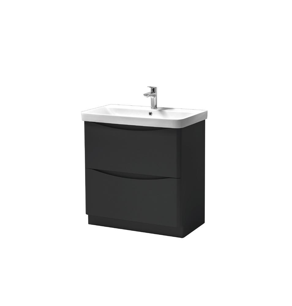 Arc Matt Graphite Floor Standing Basin/Unit