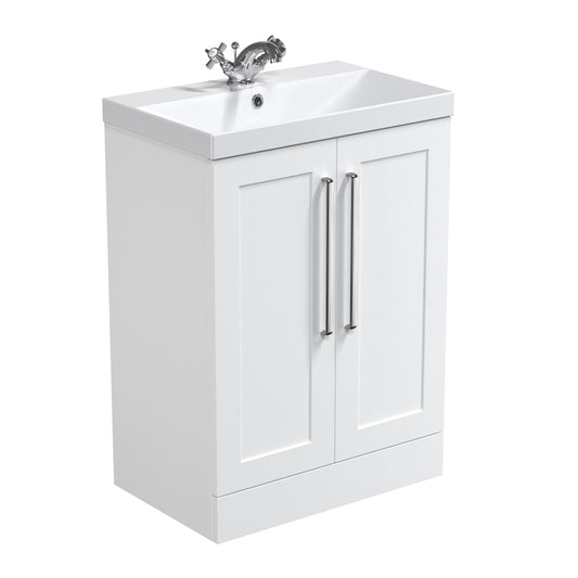 Nuie Halite Caralis Waterproof Floor Standing 500/600mm 2 Door Satin White