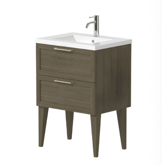 Alan T. Carr 600mm Ren Wall Hung 2 Drawer Unit, Basin & 4 Legs