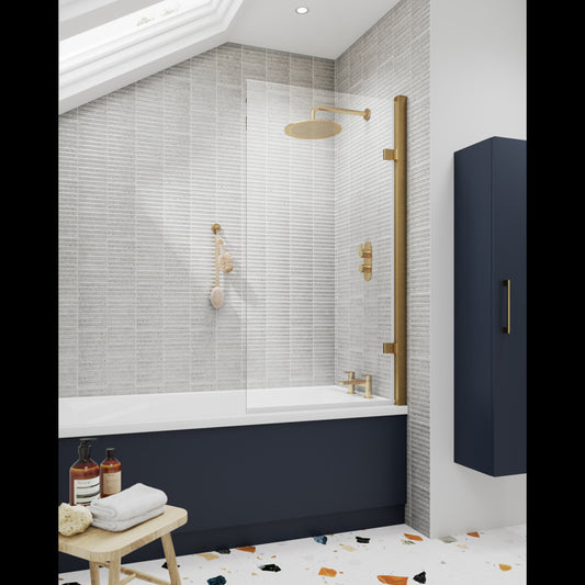 Nuie Brushed Brass Bath screens 6mm