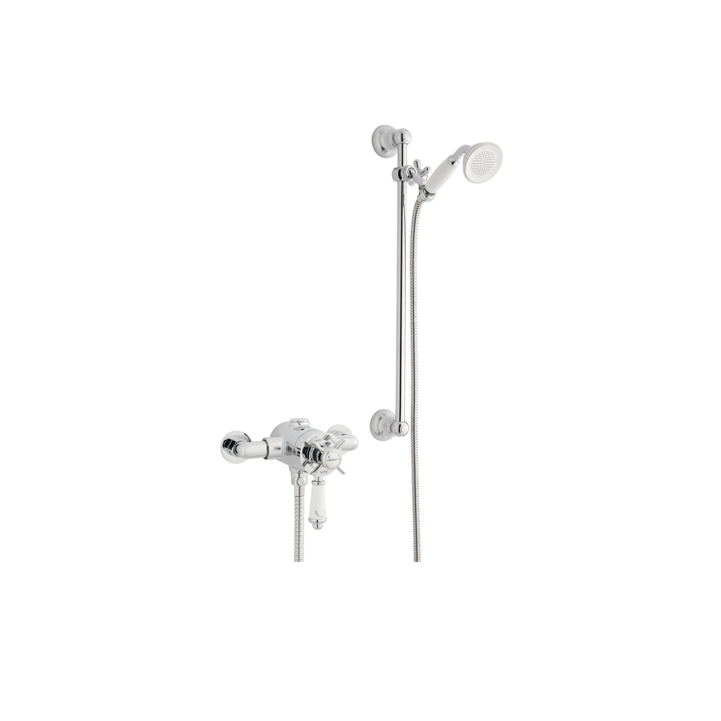 Klassique Option 4 Thermostatic Exposed Shower with Adjustable Slide Rail Kit