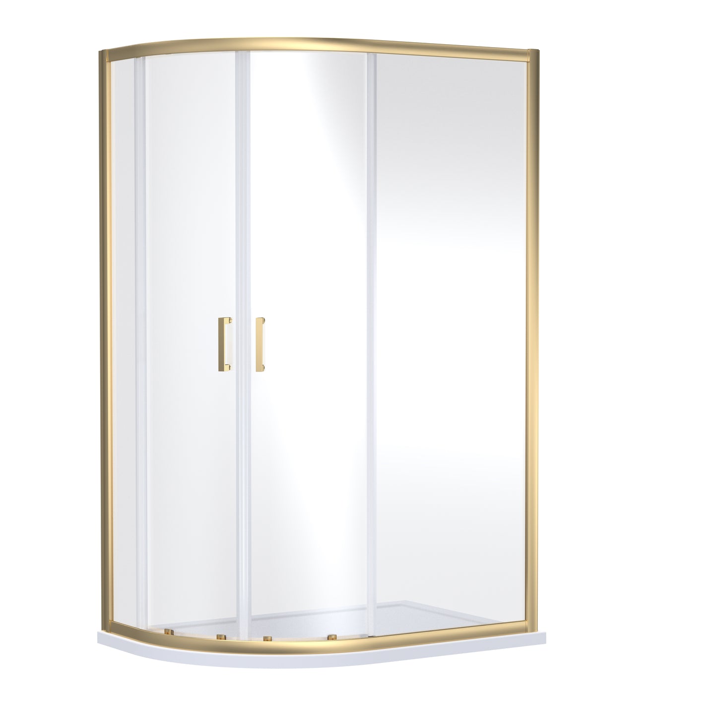 Rene 6mm 1200 800mm Offset Quadrant Brushed Brass Sale