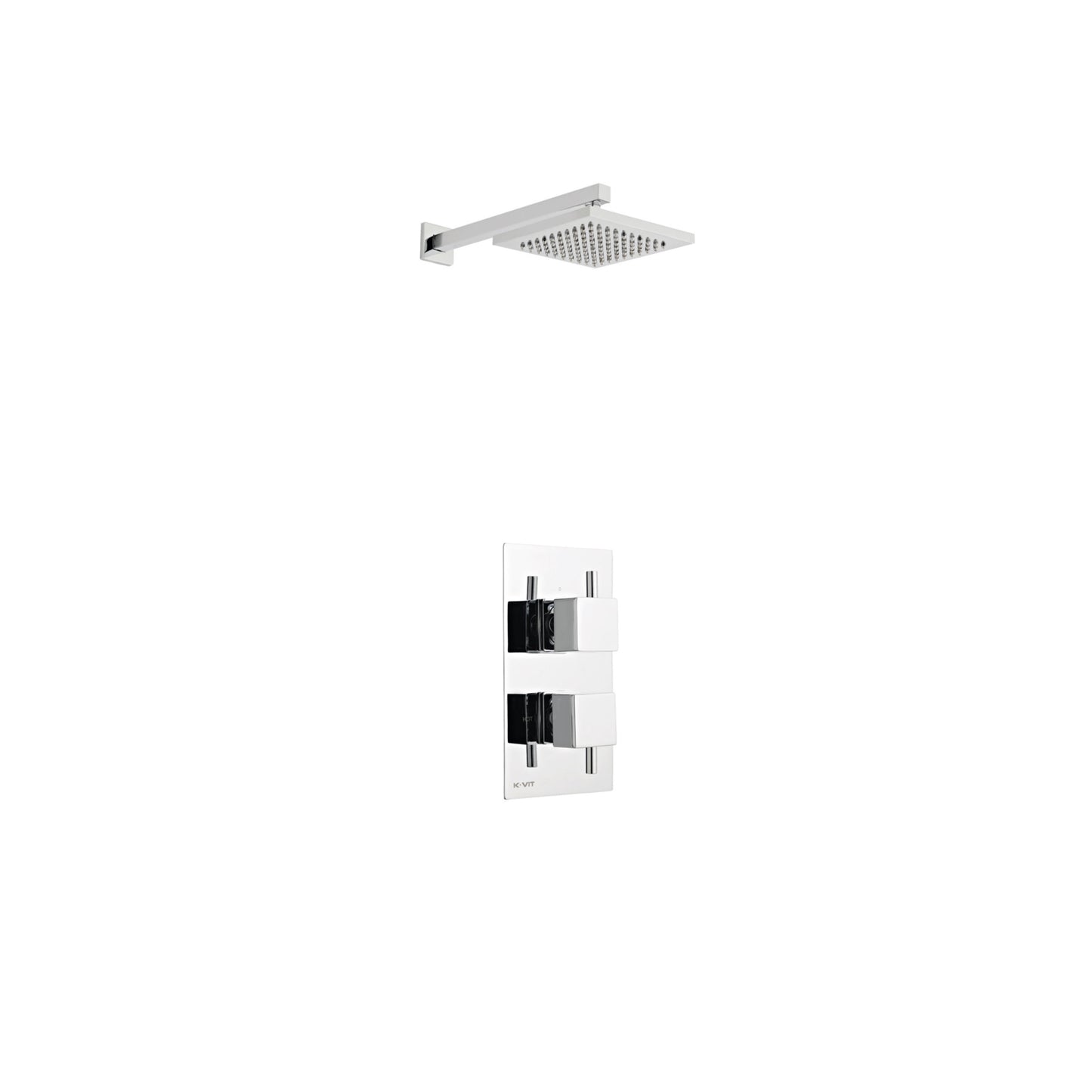 Pure Option 6 Triple Thermostatic Concealed Shower with Adjustable Slide Rail Kit and Overhead Drencher