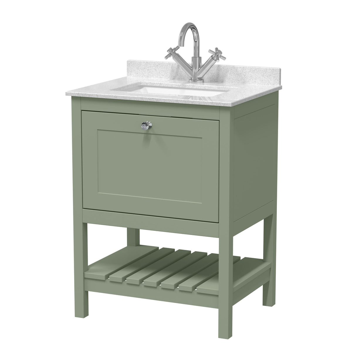 Hudson Reed Old London Bexley 500/600/800mm 1 Drawer Floor Standing Vanity Unit & Basin