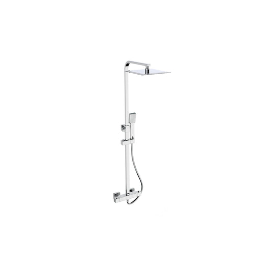 Pure Option 5 Thermostatic Exposed Bar Shower with Ultra Slim Stainless Overhead Drencher and Sliding Handset