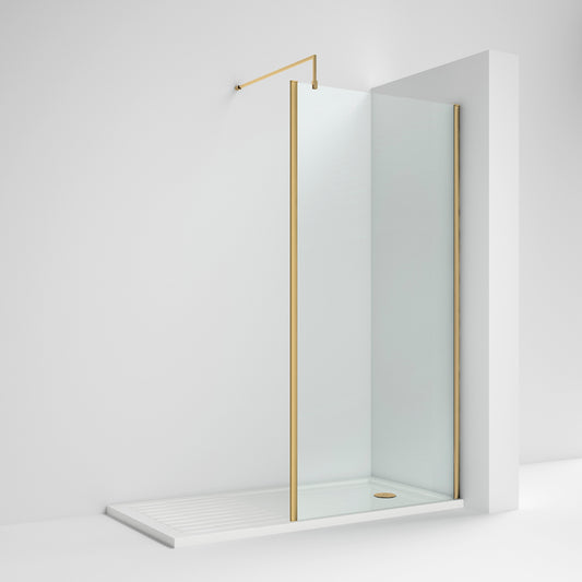 Nuie Brushed Brass Outer Frame Wetroom Screens