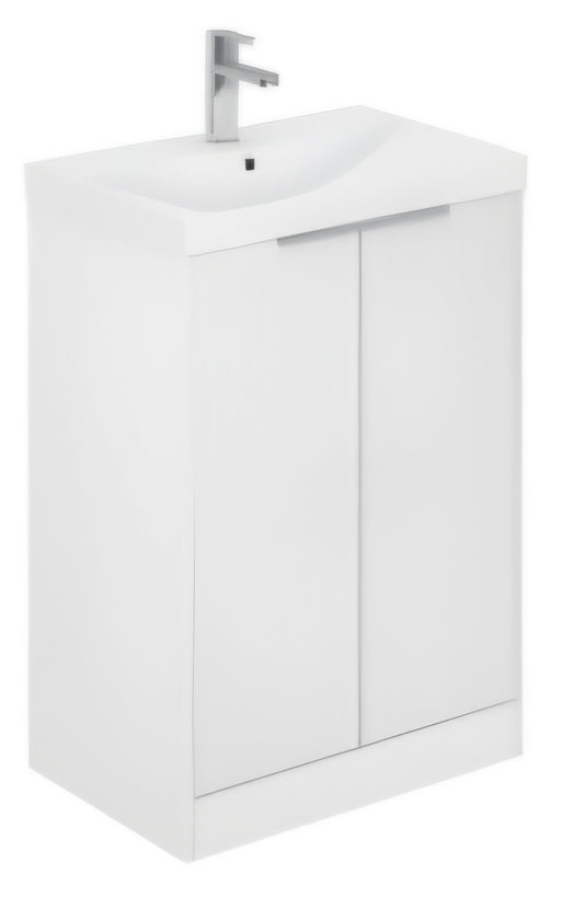 Nuie Halite Salona Waterproof Floor Standing 500/600mm 2 Door Satin White