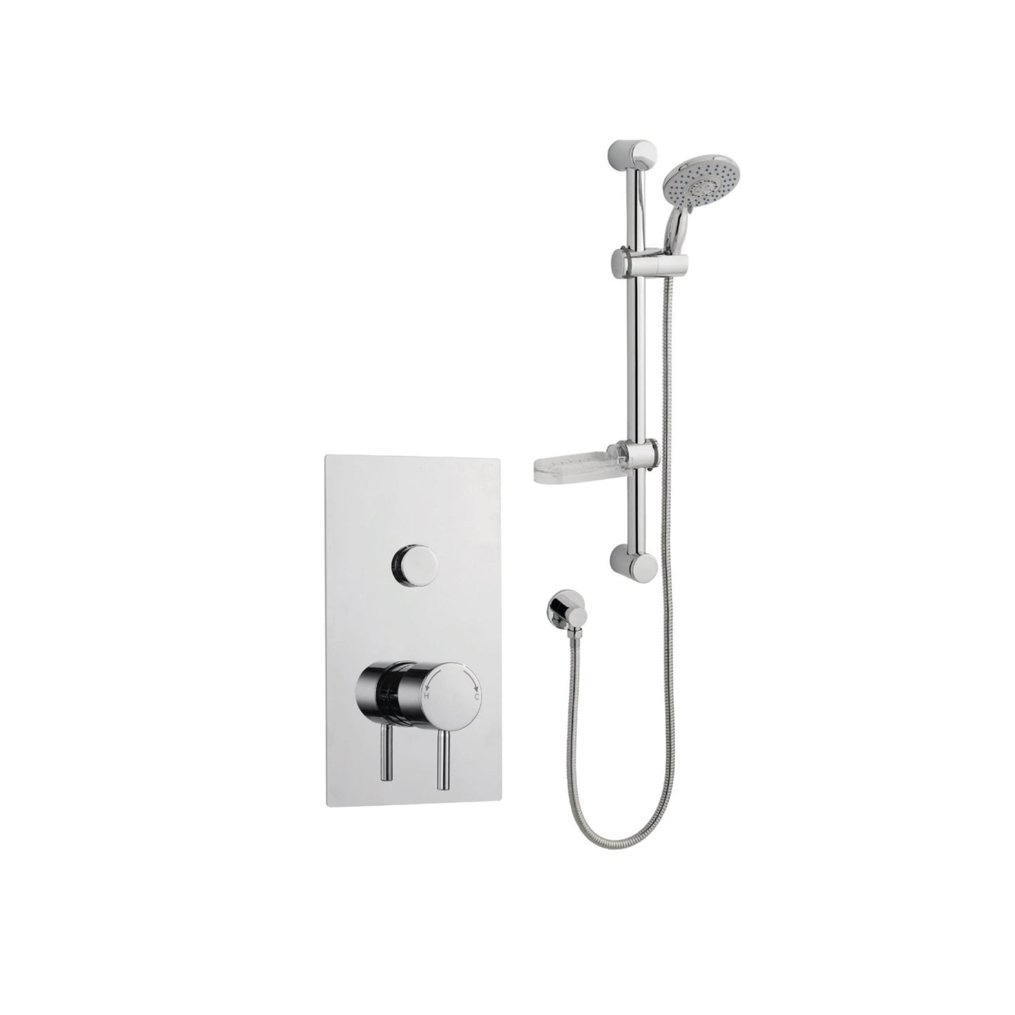 Plan Option 8 Single Round Push Button Thermostatic Concealed Shower with Adjustable Slide Rail Kit