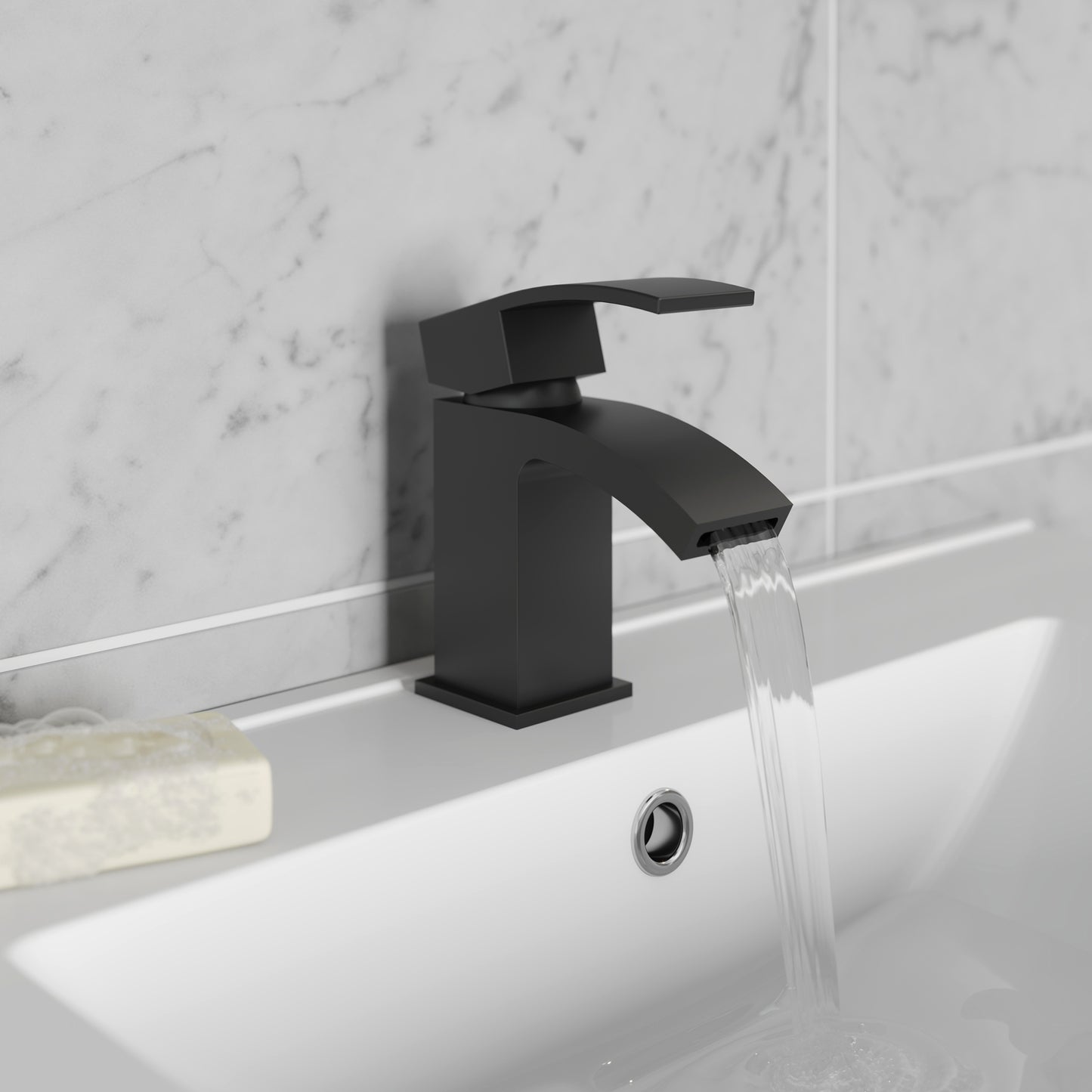 K Vit Fiuto Nero Mono Basin Mixer with Click Waste