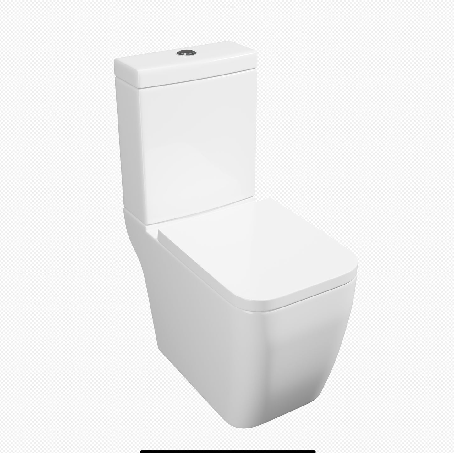K Vit Genoa Square Rimless pan, Cistern & Seat