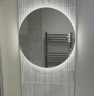 K Vit Tucson 600mm Circular Led Mirror/ 3 Tone Ambient Lighting/Anti Fog Demister/Sensor Switch
