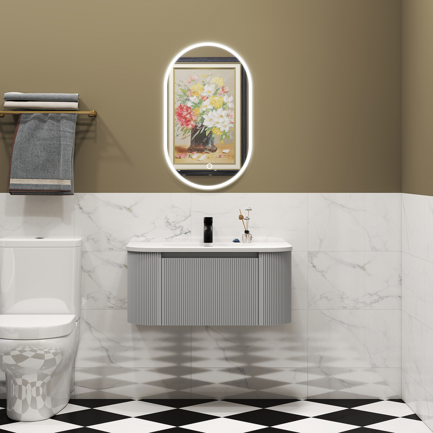 Giavani Como Wall Hung 600/800mm Vanity Matt Grey