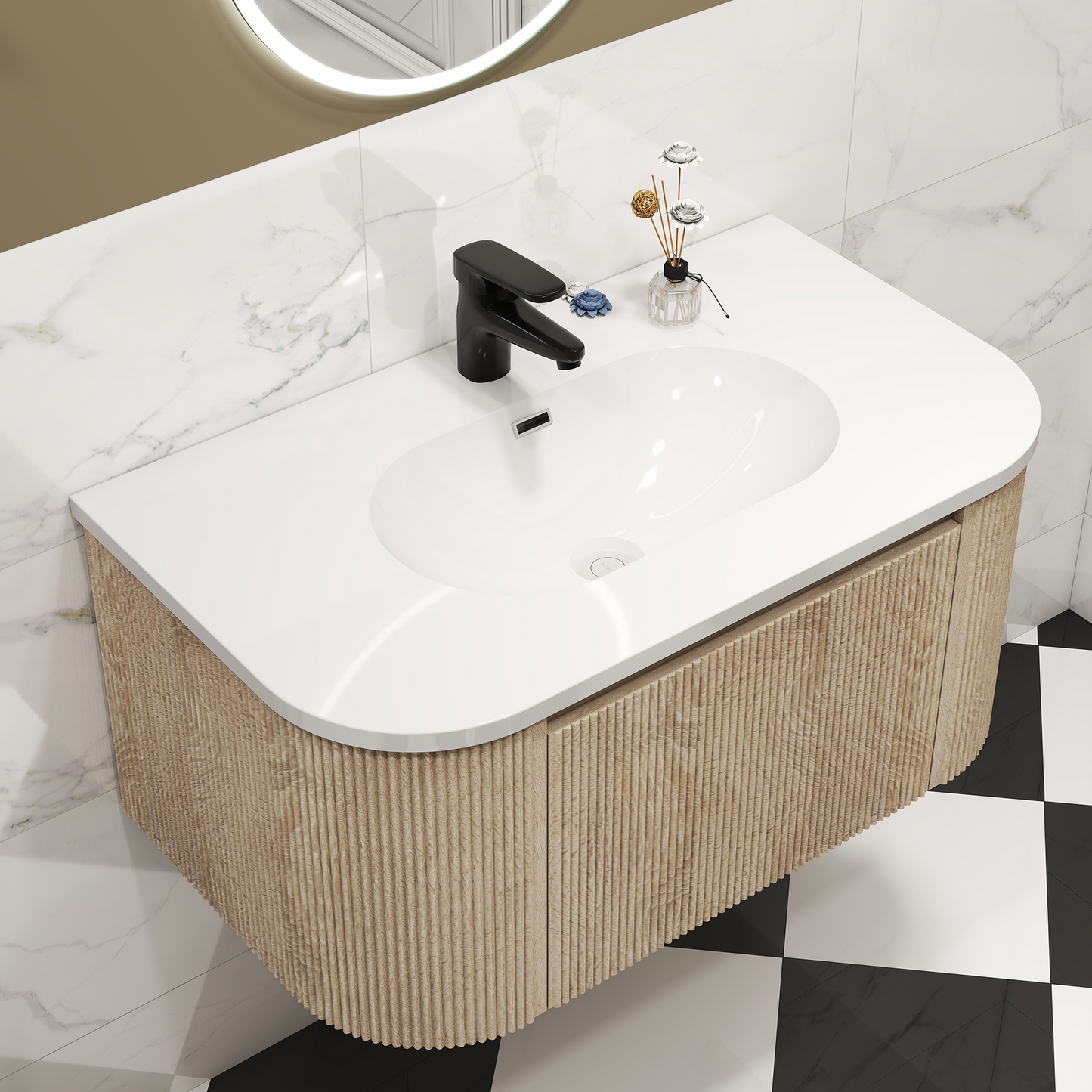 Giavani Como Wall Hung 600/800mm Vanity Natural Oak