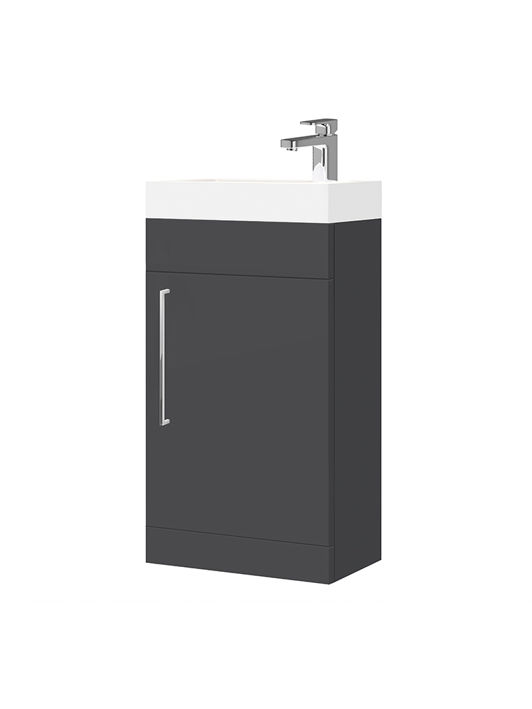 Giavani Edge Floor Standing 400mm Cloakroom vanity Unit & Basin Anthracite