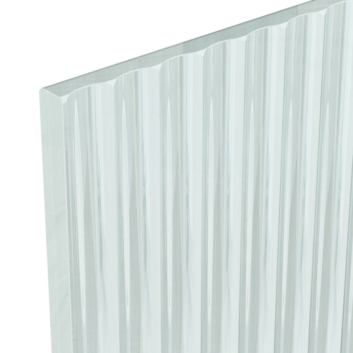Nuie FLUTED Brushed Brass Wetroom Screen 8mm
