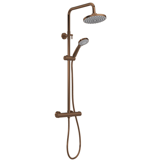 Nuie JTY1575 Dual Round Brushed Bronze Shower