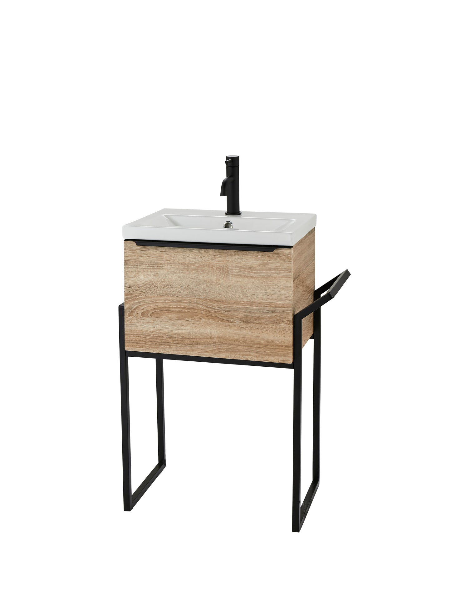 Kore Sonoma Oak Framed Wall Mounted Drawer/Basin Unit, 600mm, 800mm