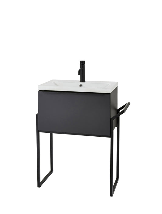 Kore Sonoma Framed Wall Mounted Drawer/Basin Unit Matt Dark Grey 500mm, 600mm, 800mm