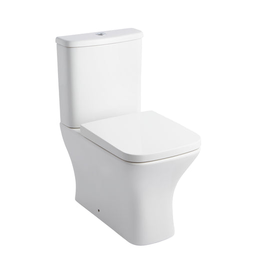 K Vit Primo Square Rimless Flush To Wall Pan, Cistern & Soft Close Seat