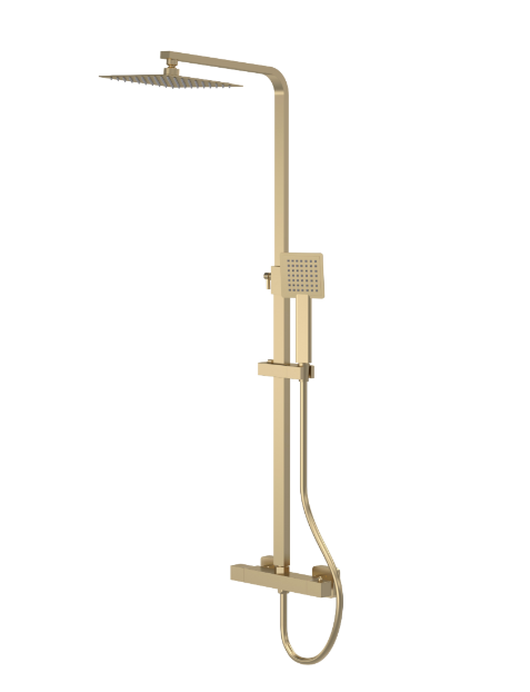 Nuie JTY888E Dual Square Brushed Brass Shower