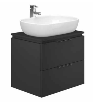 Alan T. Carr Onyx Wall Hung 2 Drawer Unit W Standard Countertop