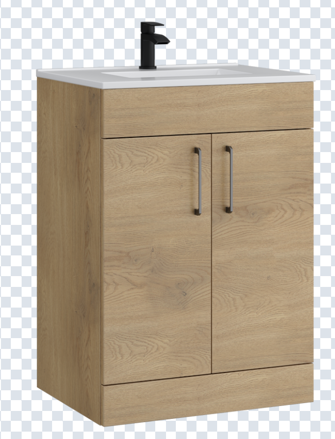 K Vit Dove 500/600mm Floor Standing 2 Door Unit & Ceramic Basin Torro Oak
