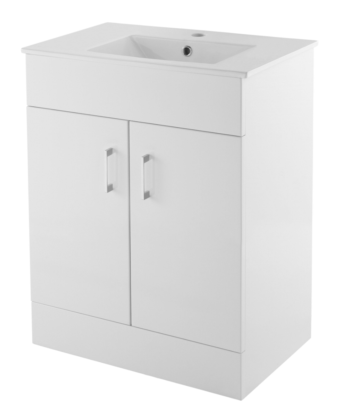 Nuie Turin 2 Door Unit & Basin Floor Standing Gloss White