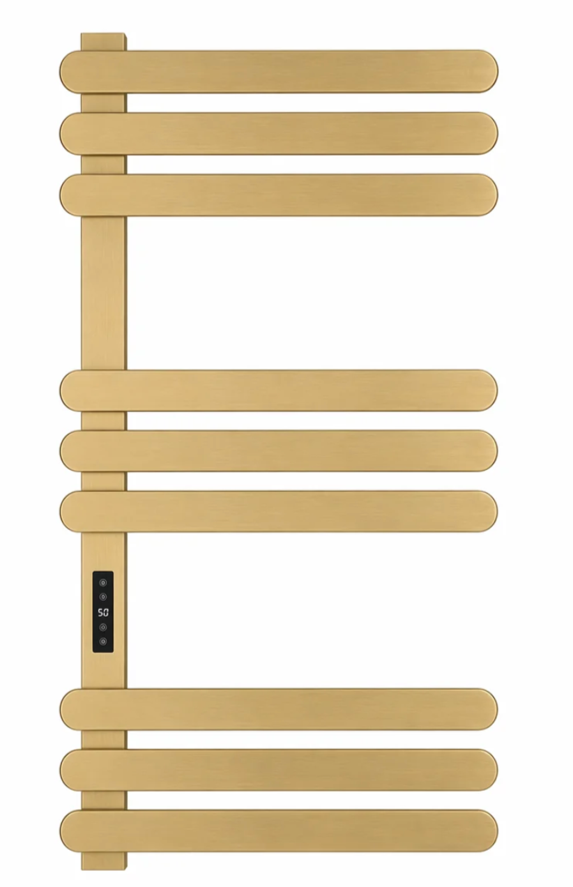 K Vit Selecta Electric Towel Rail Brushed Brass