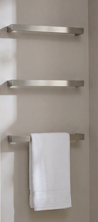 K Vit Singola 12V Electric Towel Rail Brushed Nickel
