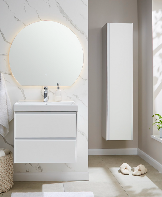 K Vit Moon Wall Mounted Tall Unit Matt White