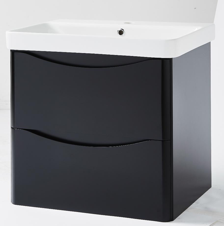 Nevis Matt Black 500/600mm Wall Hung