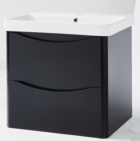 Nevis Matt Black 500/600mm Wall Hung