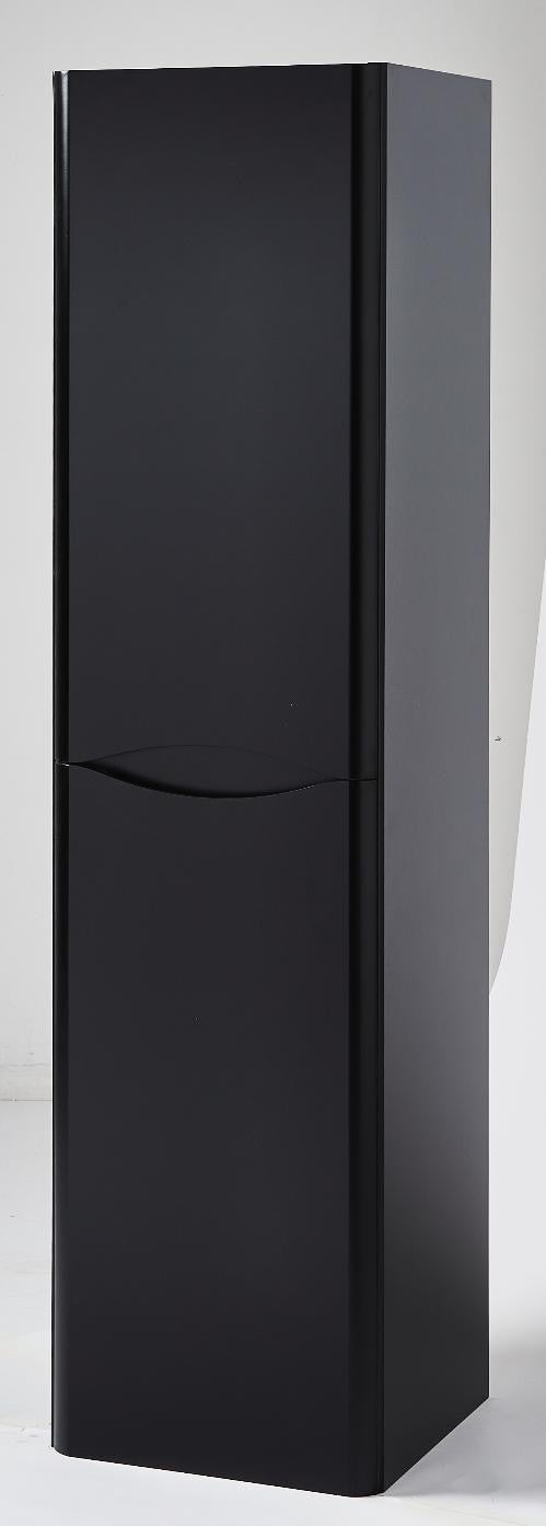 Nevis Matt Black WC Cabinet, Tall Unit