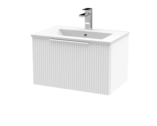 Fluted 500/600/800mm 1 Drawer Wall Hung Vanity