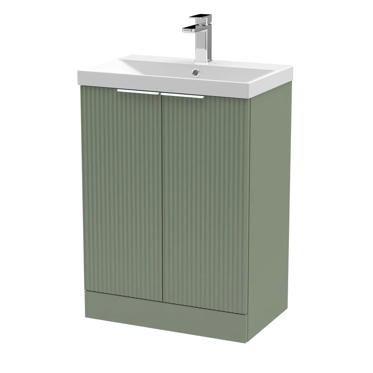Fluted 500/600mm 2 Door floor Standing Vanity