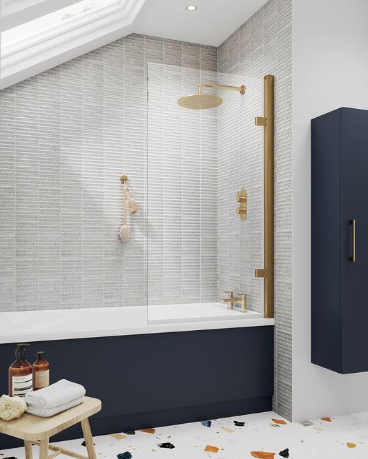 8mm Brushed Brass Bath Screens