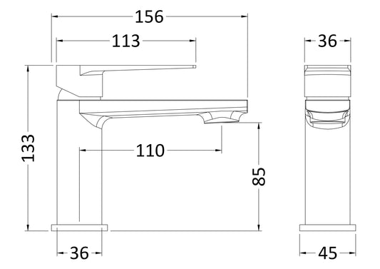 Bailey Mini Mono Basin Mixer P/B Waste