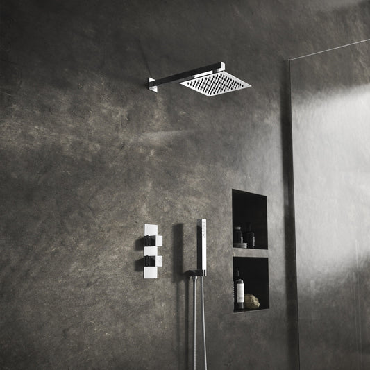 Square Twin Shower Valve W/Diverter