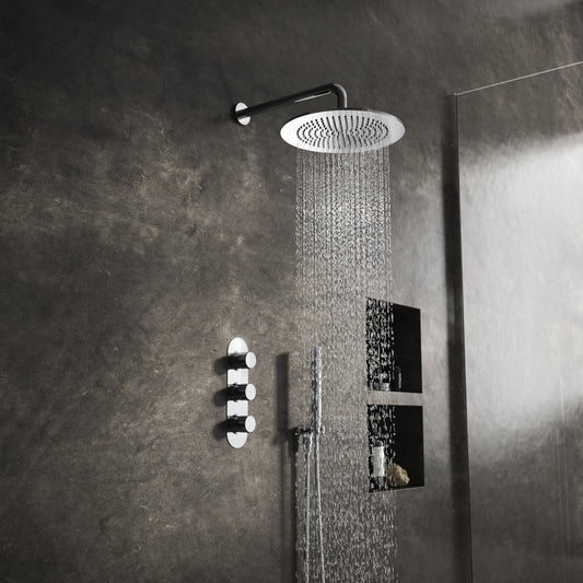 Round Twin Shower Valve W/Diverter