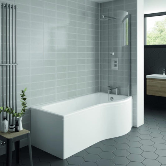 Oblique P Shower Bath, Panel & Screen