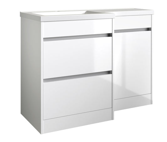 City L-Shaped Furniture Set includes Concealed Cistern