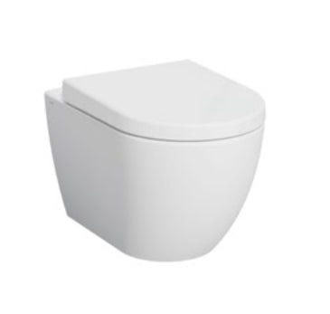 Eklipse Round Wall Hung Rimless WC Pan and Soft Close Seat