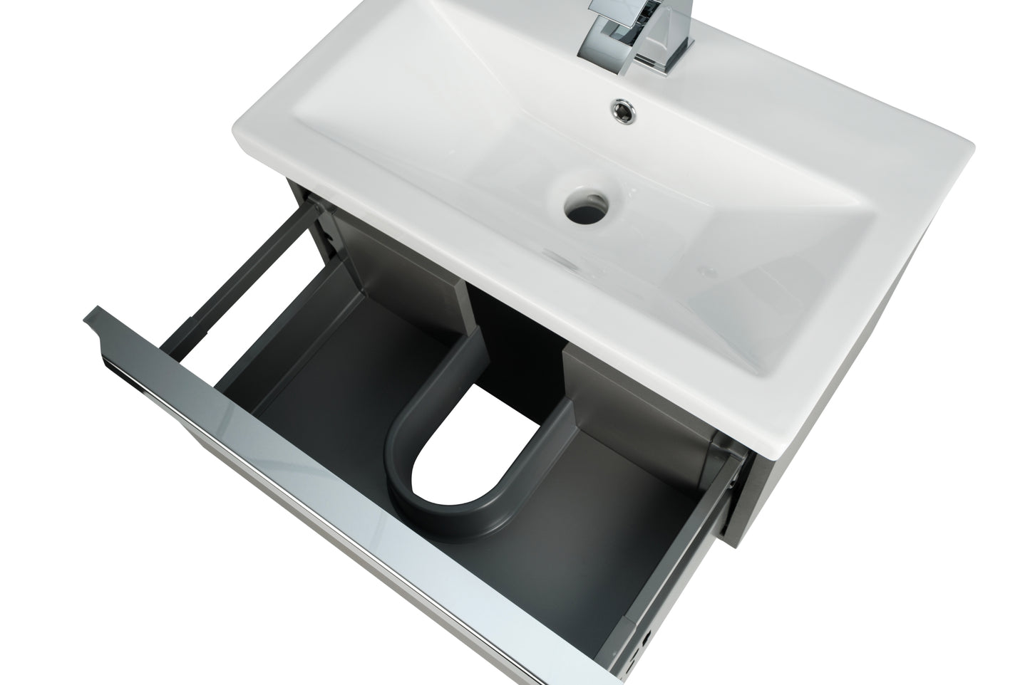 Kore Gloss White Wall Mounted Drawer/Twin Basin Unit 1200mm