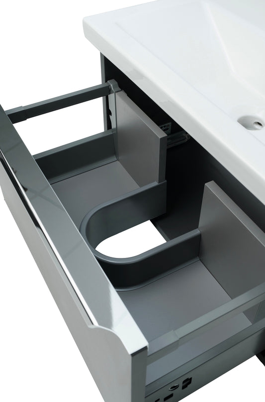 Kore Gloss White Wall Mounted Drawer/Twin Basin Unit 1200mm