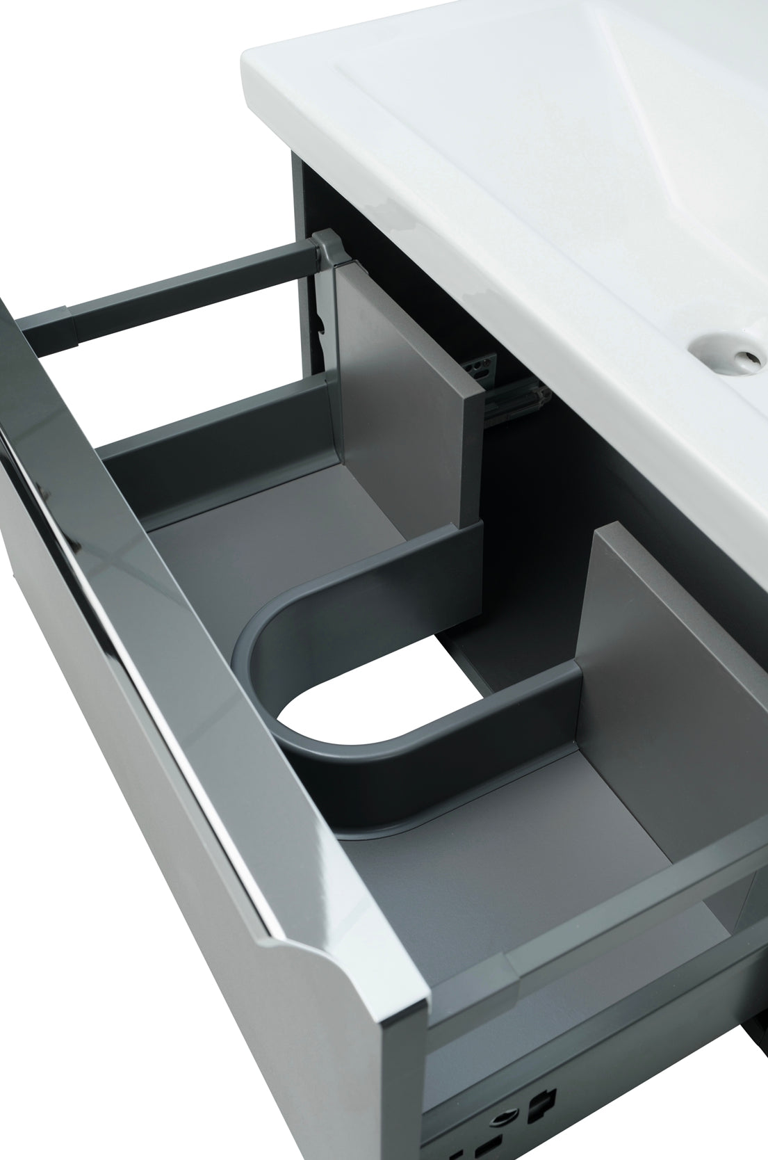 Kore Matt Dark Grey Wall Mounted Drawer/Basin Unit 500mm, 600mm, 800mm