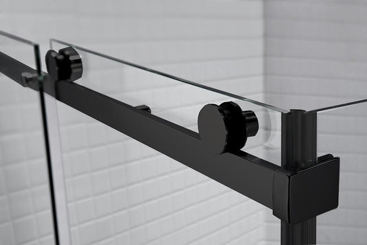 Aquaglass Sphere 8mm Black Framed Sliding Door