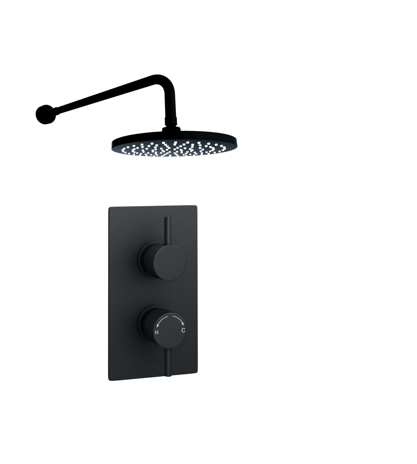 Nero Round Option 2 Thermostatic Concealed Shower with Fixed Overhead Drencher