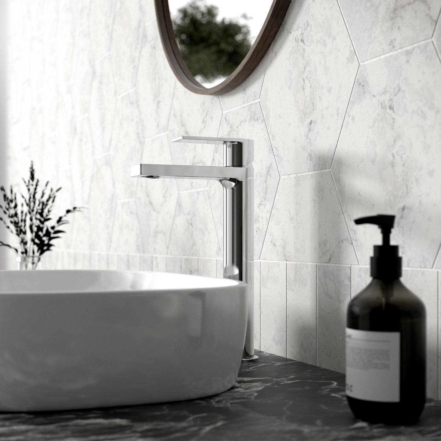 Sottile Tall Mono Basin Mixer P/B Waste