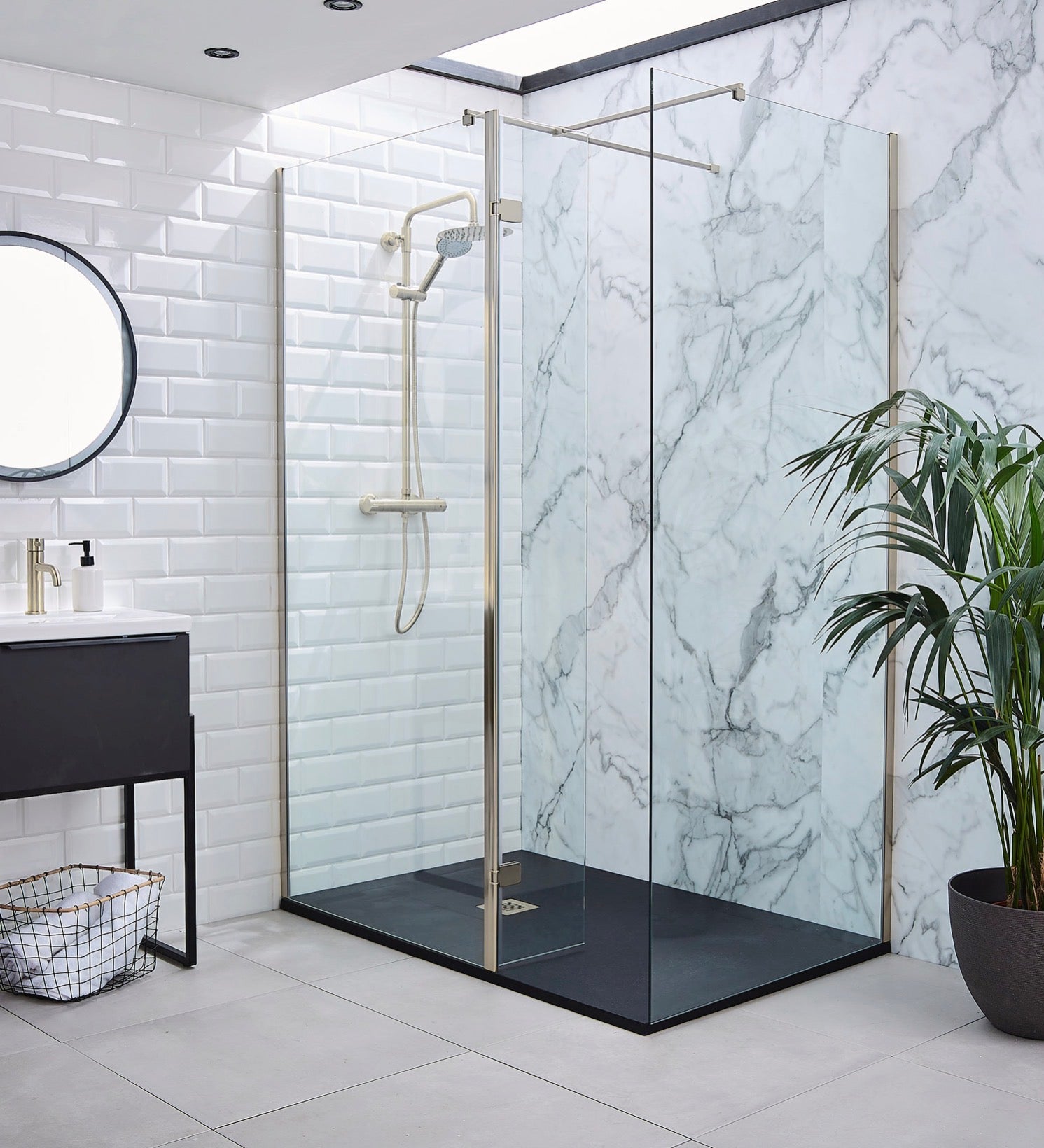 Brushed Nickel Wetroom Screens