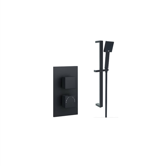 K Vit Nero Option 3 Thermostatic Concealed Shower with Separate Handshower